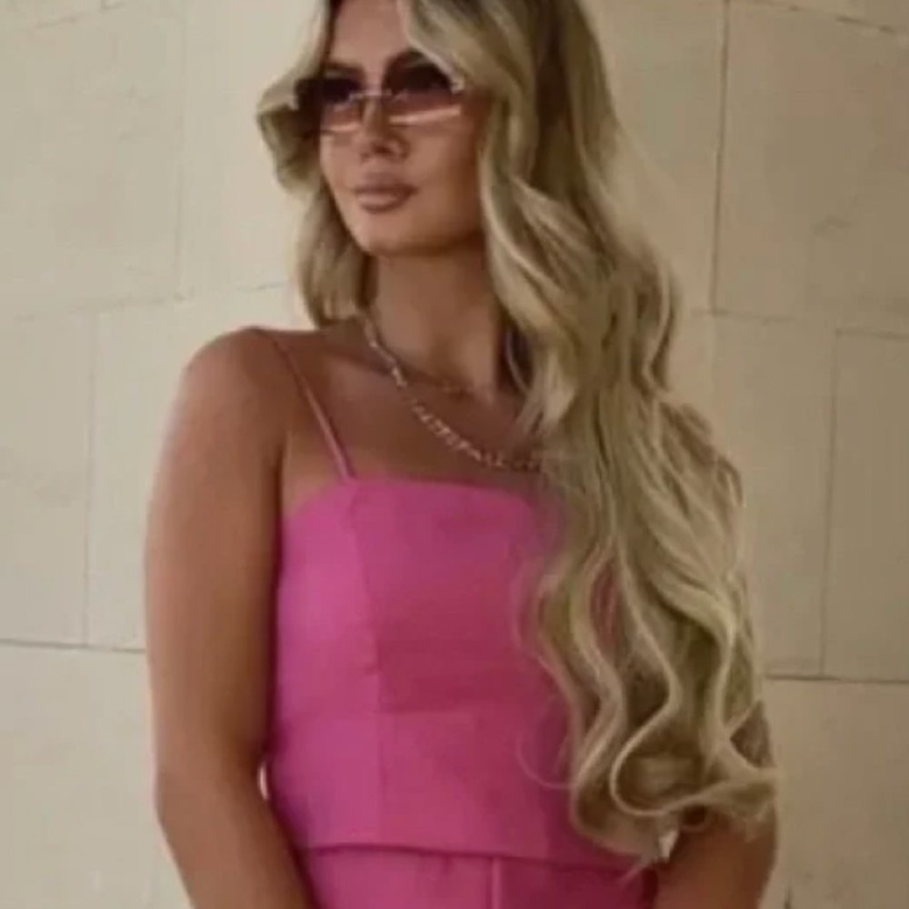 Zara pink crop top small medium linen blend